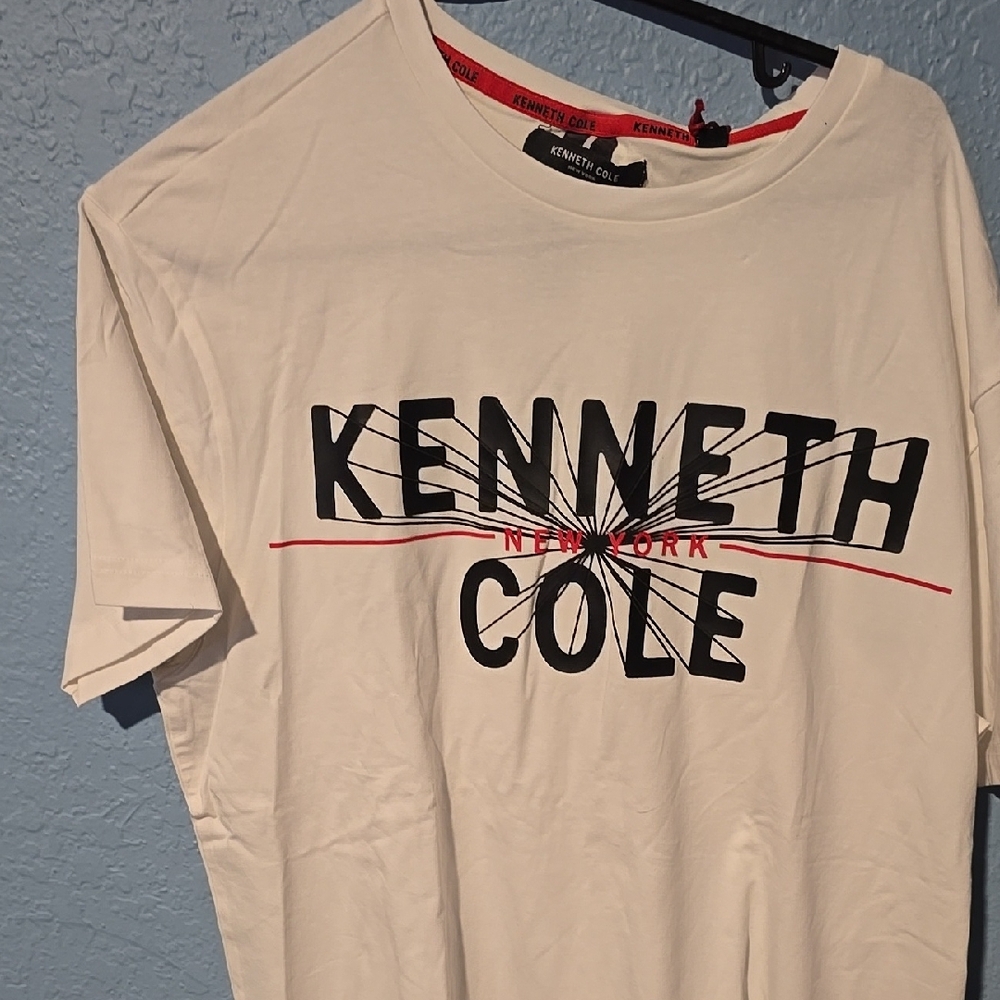 Kenneth Cole White Graphic Men's Shirt